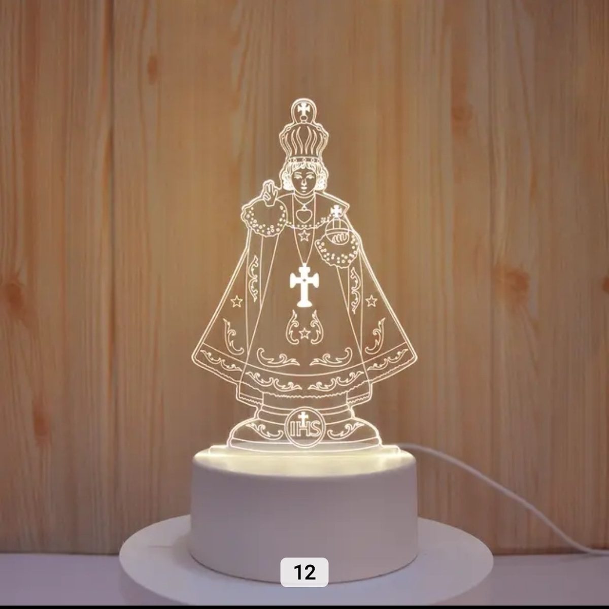 Veilleuse 3D Enfant Jésus couronné