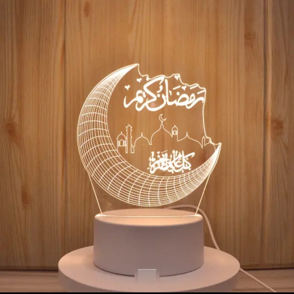 Veilleuse 3D Ramadan Kareem — croissant de lune